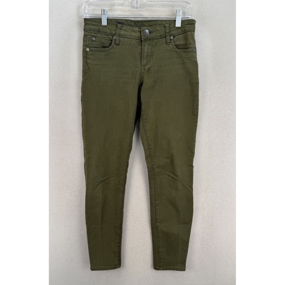 Kut From The Kloth Jeans Women's Sz O Diana Skinny Low Rise Skinny‎ Green Denim